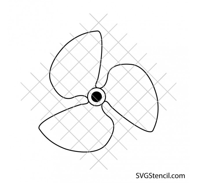 Boat propeller svg | Marine engine prop clipart | Outboard motor svg