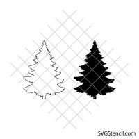 Christmas tree svg | Pine tree silhouette cut file | Winter forest clipart for cricut and silhouette