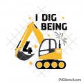 Construction birthday 4 svg | I dig being 4 excavator cut file | Kids birthday truck svg