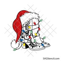 Cowboy boots Christmas svg | Western Santa hat lights cut file for cricut