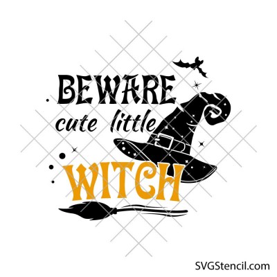 Cute little witch svg | Halloween quote design for cricut and silhouette