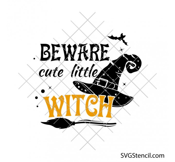 Cute little witch svg | Halloween quote design for cricut and silhouette