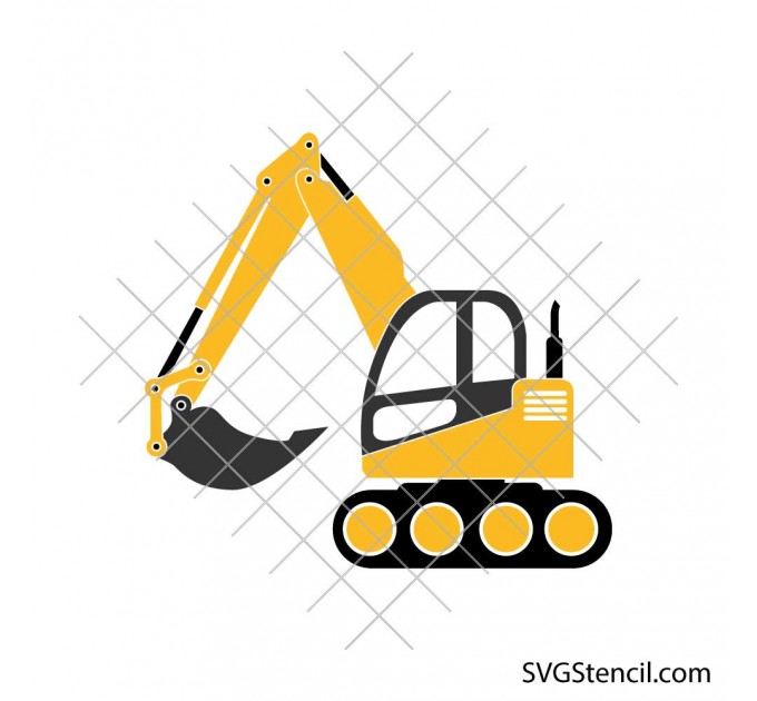 Excavator svg | Construction truck clipart | Digger svg for kids crafts and shirts