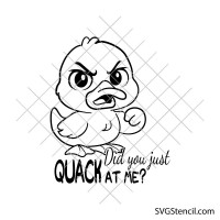 Angry duck svg | Funny quack quote cut file | Cute duck clipart for cricut & silhouette