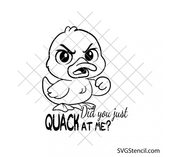 Angry duck svg | Funny quack quote cut file | Cute duck clipart for cricut & silhouette