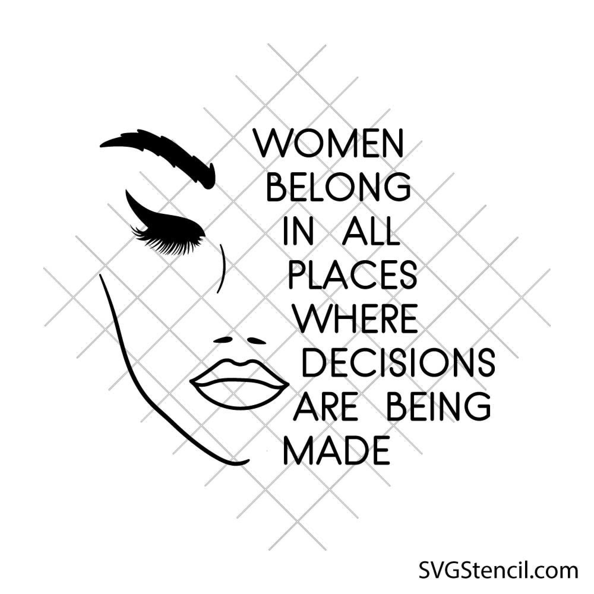 Women empowerment quote svg | Feminist face line art | Inspirational girl  power cricut design, image size:2000x2000