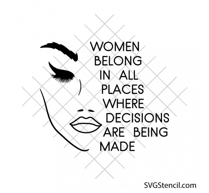 Women empowerment quote svg | Feminist face line art | Inspirational girl power cricut design