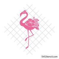 Flamingo with hibiscus svg | Tropical bird cut file | Summer cricut design