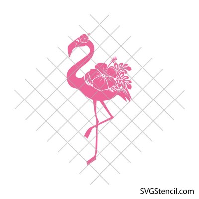 Flamingo with hibiscus svg | Tropical bird cut file | Summer cricut design Flamingo with hibiscus svg | Tropical bird cut file | Summer cricut design