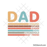 Dad word art svg | Fathers Day shirt design | Hero dad svg cut file for cricut and silhouette