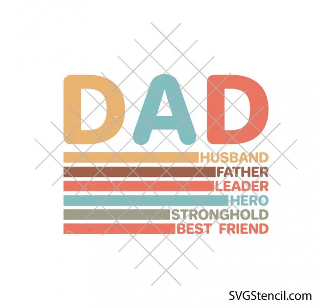 Dad word art svg | Fathers Day shirt design | Hero dad svg cut file for cricut and silhouette