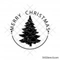 Merry Christmas tree svg | Holiday circle design | Christmas badge cut file for cricut and silhouette