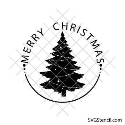 Merry Christmas tree svg | Holiday circle design | Christmas badge cut file for cricut and silhouette Merry Christmas tree svg | Holiday circle design | Christmas badge cut file for cricut and silhouette