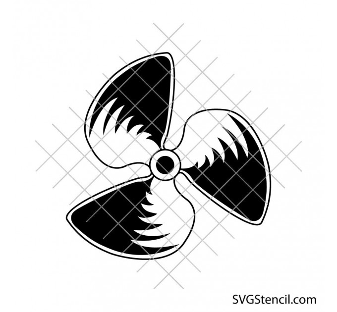 Boat propeller svg | Marine engine prop clipart | Outboard motor svg