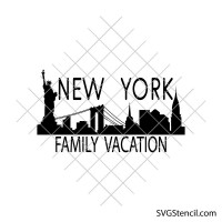 New York Skyline svg | Family vacation trip design | NYC silhouette cut file