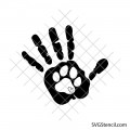 Hand and paw print svg | Pet lover heart paw cut file | Dog cat friendship cricut design