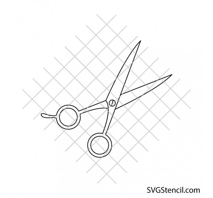 Hair cutting scissors svg | Barber tool silhouette cut file for Cricut & Silhouette