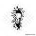 Skull in the wall svg | Peeking skull svg | Creepy skeleton svg