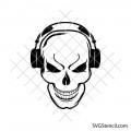 Skull with headphones svg | Music lover cut file | Rock DJ cricut design