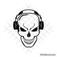 Skull with headphones svg | Music lover cut file | Rock DJ cricut design