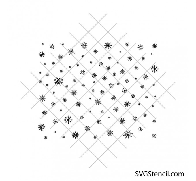Snowflakes seamless pattern svg | Winter background svg | Christmas snowflake design for cricut and silhouette