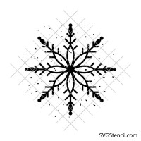 Distressed snowflake svg | Winter christmas snowflake clipart | Rustic holiday cut file for cricut and silhouette