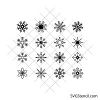 Snowflake svg bundle | Winter snowflakes cut files for cricut and silhouette | Christmas clipart set