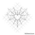 Spider web heart svg | Spiderweb svg| Gothic decor svg