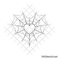 Spider web heart svg | Spiderweb svg| Gothic decor svg