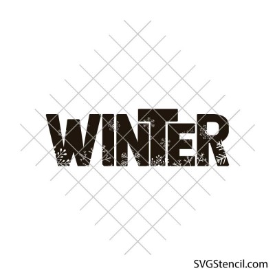 Winter svg | Snowflake word design | Winter quote cut file for cricut and silhouette Winter svg | Snowflake word design | Winter quote cut file for cricut and silhouette