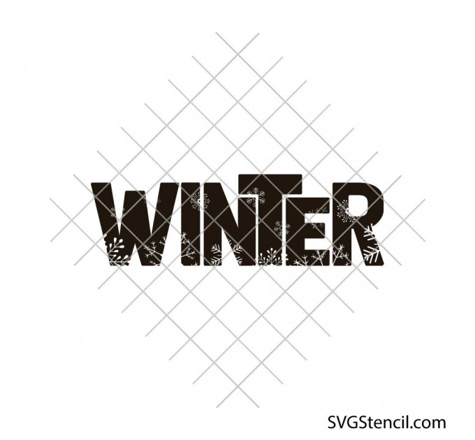 Winter svg | Snowflake word design | Winter quote cut file for cricut and silhouette