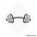 Barbell svg | Fitness gym workout cut file | Weightlifting cricut design
