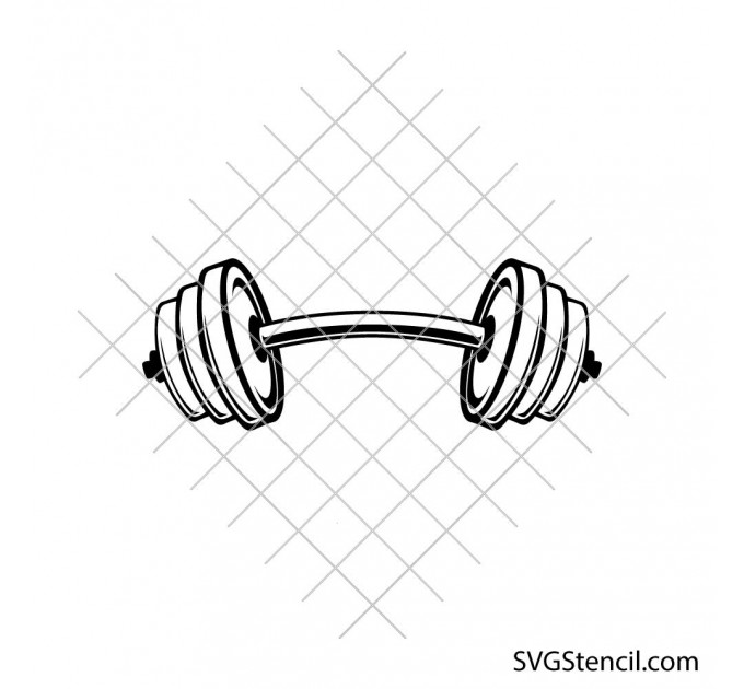 Barbell svg | Fitness gym workout cut file | Weightlifting cricut design