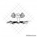 Power hand with dumbbell svg | Gym motivation cut file | Fitness workout cricut design