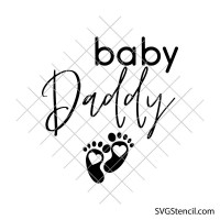 Baby Daddy svg | Newborn footprints with hearts png | Baby announcement digital download