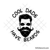 Cool dads have beards svg | Bearded dad png | Hipster father shirt design