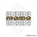 Cheetah print mama svg | Stacked mama shirt design | Retro motherhood cut file