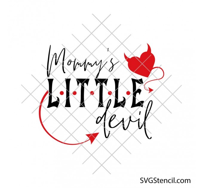 Mommys little devil svg | Funny toddler shirt design | Sarcastic kids quote svg