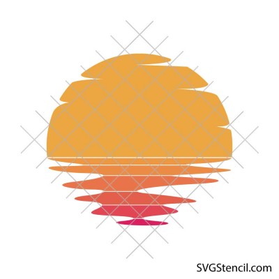 Abstract sunset svg | Summer ocean reflection | Minimalist beach cut file Abstract sunset svg | Summer ocean reflection | Minimalist beach cut file