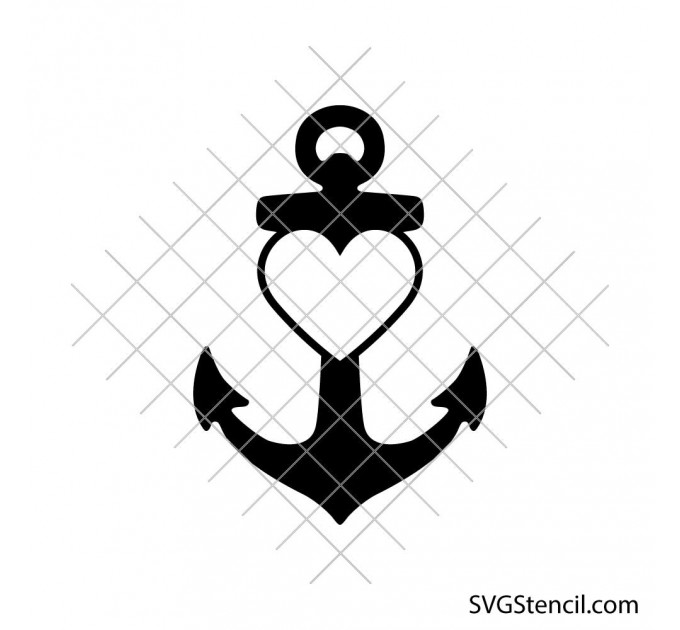 Anchor Heart svg | Nautical love | Beach wedding svg