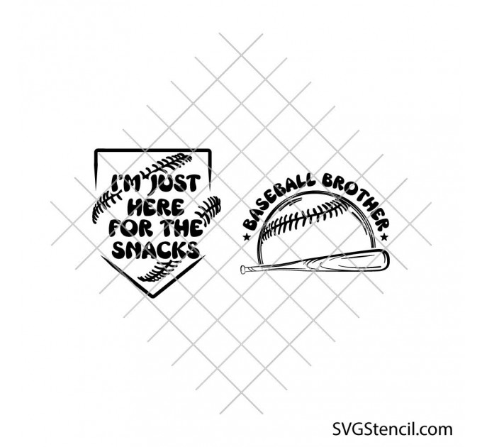 Baseball brother svg bundle | Funny baseball snacks shirt cut file