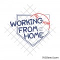 Working from home baseball svg | Funny home office sports design | Cricut cut file | Baseball home plate svg