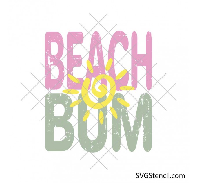Beach Bum svg | Summer sun quote | Tropical vacation cut file