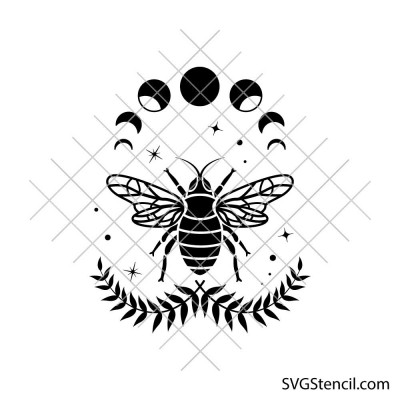 Celestial bee svg | Moon phases bee svg | Mystical insect svg | Botanical bee Silhouette | Cricut cut file Celestial bee svg | Moon phases bee svg | Mystical insect svg | Botanical bee Silhouette | Cricut cut file