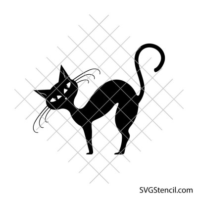 Black cat svg | Cat silhouette svg | Halloween cat svg | Cute cat cut file | Cricut silhouette design