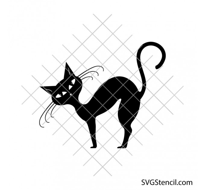 Black cat svg | Cat silhouette svg | Halloween cat svg | Cute cat cut file | Cricut silhouette design