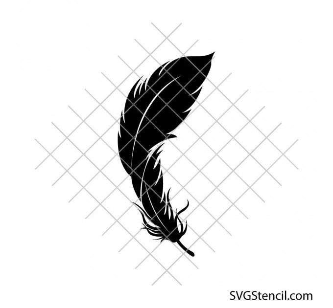Feather silhouette svg | Boho feather cut file for Cricut & Silhouette