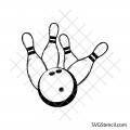 Bowling strike svg | Bowling ball and pins cut file | Gift ideas for bowlers