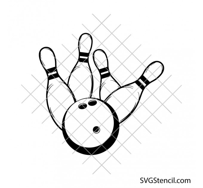 Bowling strike svg | Bowling ball and pins cut file | Gift ideas for bowlers