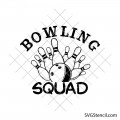 Bowling squad svg | Bowling ball and pins team design cut file for cricut & silhouette